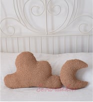 Teddy Bulut Yastık Buklet Bulut Kırlent Uyku Arkadaşı (Kahverengi)