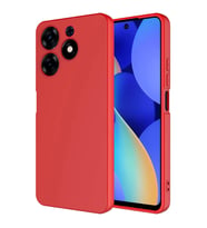 Tecno Spark 10 Pro Kılıf Kamera Korumalı iÇi Süet Dokulu Lansman Tipi Silikon (Kırmızı)