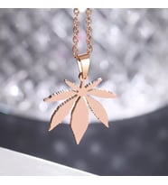 Kişiye Özel 925 Ayar Gümüş Akçaağaç Kolye (Rose)