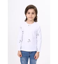 Toontoy Erkek Çocuk Baskılı Tişört (Beyaz)