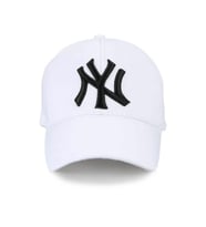 Unisex NY Nakışlı Kep Şapka (Beyaz)