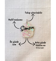 Pati Şeklinde Kedi/ Köpek- İsimliği/ Künyesi (Beyaz)