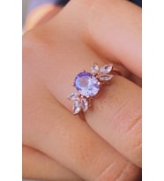 Kanat Motifli Taşlı Ayarlanabilir 14 K Rose Altın Kaplama Kadın Yüzük (Rose)