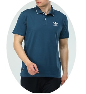 Adidas EF-3965 Erkek Pamuk Cotton Polo Yaka T-Shirt (İndigo)