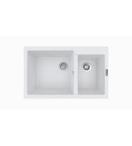 POLEX Cristalüx Granit Eviye P-1,75 1,5 Gözlü Tezgah Altı Ve Tezgah Üstü Mutfak Evyesi 81x50,5cm (Beyaz)