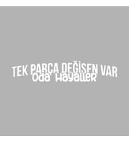 Tek Parça Değişen Var Oda Hayaller Araba Sticker siyah 17x4 CM (Beyaz)