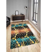 Dijital Baskılı Yıkanabilir Kaymaz Modern Renkli Salon Halısı Mutfak Halısı Yolluk ND-HY-968 (Çok Renkli)