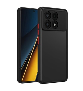 Xiaomi Poco X6 Pro Kılıf Mat Yüzey Kamera Korumalı Silikon (Siyah)