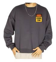 UNİSEX KİŞİYE ÖZEL BASKILI WAFERWEAR SWEATSHİRT (Koyu Gri)