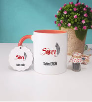 Savcı Kupa Bardak ve Anahtarlık İsme Özel Hediye (Turuncu)
