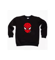 Spiderman baskılı örümcek adam pamuklu kumaş çocuk sweatshirt (Siyah)