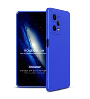 Microsonic Xiaomi Redmi Note 12 Pro Kılıf Double Dip 360 Protective Siyah Mavi (Mavi)
