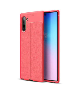Samsung Galaxy Note 10 Kılıf Deri Tarzı Niss Silikon Case (Kırmızı)