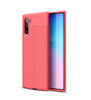 Samsung Galaxy Note 10 Kılıf Deri Tarzı Niss Silikon Case (Kırmızı)
