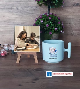 Matematik Öğretmeni Fotoğraflı Dekoratif Taş, Kupa Bardak Beyaz HediyeÖğretmenler Günü Hediyesi (Model 12)