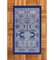 EVDEYA Baskılı Yıkanabilir Şık Tasarım Hediyelik Namaz Halısı Seccade 70x130cm, SECCADE-50-KAHVERENGİ, (Mavi)