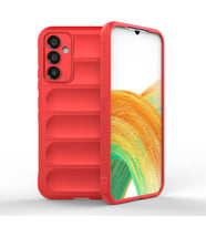 Galaxy A34 Kılıf Esnek TPU Oyuklu Arka Yüzey Tasarımlı Etnik Silikon Kılıf (Kırmızı)