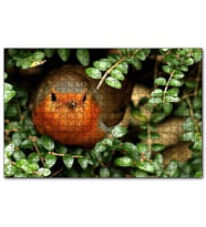 Cakapuzzle Yeşil Yapraklar Arasındaki Kızıl Kuş  Puzzle Yapboz MDF (Ahşap) (255 Parça)