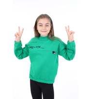 Toontoy Kız Çocuk Baskılı Sweatshirt (Çimen Yeşili)