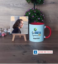 Coğrafya Öğretmeni Fotoğraflı Dekoratif Taş, Kupa Bardak Beyaz Hediye Öğretmenler Günü Hediyesi (Model 2)