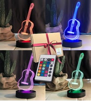 Müzisyene Özel Gitar Modeli Led Lamba (Karışık)
