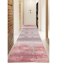 Dijital Baskılı Kaymaz Taban Yıkanabilir Modern Yolluk Ve Koridor Halısı NDU-SD-378 (Pembe)