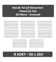 KONAK TEL ÇİT SİSTEMLERİ 8 ADET PANEL ÇİT TELİ SADE 50X250 CM (Antrasit)