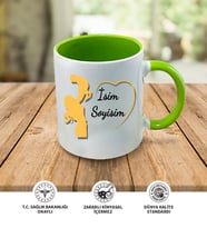 Anne Temalı Kişiye Özel İsim ve Fotoğraf Baskılı Kupa Bardak No:002 (Yeşil)