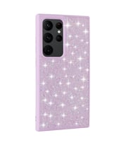 Galaxy S24 Ultra Kılıf Parlak Taşlı Tasarım Pırlanta Kılıf (Lila)