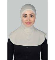 Kadın Tesettür Pratik Boyunluklu Hijab - Sporcu Bone (Koyu Krem)