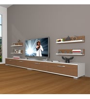 Decoraktiv Eko 360R Slm Tv Ünitesi Tv Sehpası (Beyaz - Ceviz)