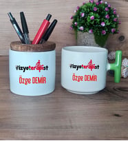 Fizyoterapist Hediye Sepeti Kupa Bardak T Kulplu, Kalemlik Hediyeleri Tıp Bayramı Hediyesi (Model 8)