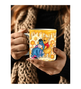 Winnie the Pooh - Kaplan Tigger - İyor - Piglet Baskılı 3D Tasarım Seramik Kupa Mug (05)