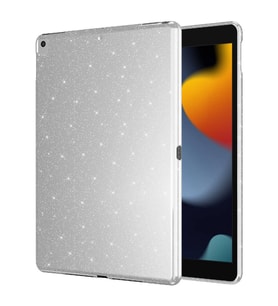 Apple iPad 9. 7. 8. Nesil 10.2 Kılıf Işıltılı Parlak Görünüm Koton Case A2197 A2 (Gümüş)