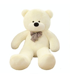 120cm Pembe Büyük Peluş Ayı (Krem)