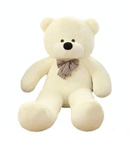 120cm Pembe Büyük Peluş Ayı (Krem)