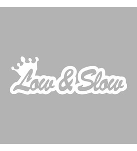 Low&Slow Araba Sticker siyah 19x6 CM (Beyaz)