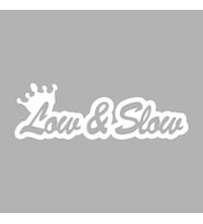Low&Slow Araba Sticker siyah 19x6 CM (Beyaz)