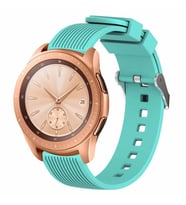 ​​Amazfit Pace GTR 2 2E Lite 47mm Kordon Çizgili Silikon Kordon (Turkuaz)