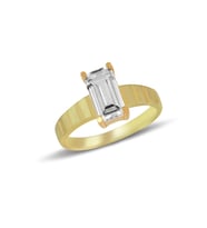 925 Ayar Gümüş Baget Yüzük (Gold)