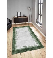 Dijital Baskılı Yıkanabilir Kaymaz Modern Renkli Salon Halısı Mutfak Halısı Yolluk ND-HY-1168 (Yeşil)