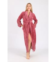 Dantelli Bambu Cotton Triga Bornoz (Kiremit)