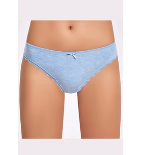 Melanjlı Dantelli Kadın Bikini Külot   10 Adet (Mavi)