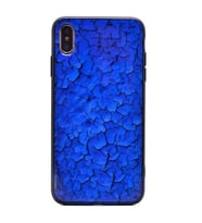 iPhone XS Max Mermer Desenli Pane Kılıf (Saks)