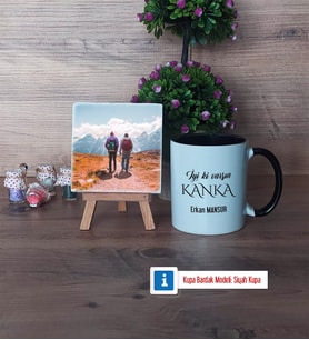 Kankaya Hediye Fotoğraflı Dekoratif Taş, Kupa Bardak Beyaz Hediye (Model 11)