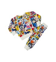 Çizgi Karakterli Bej Erkek Çocuk Eşofman pijama Takımı (Krem)