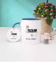 Yazılım Mühendisi Kupa Bardak ve Anahtarlık (Lacivert)