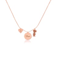 Küçük Kız Harfli ve İsimli Gümüş Kolye (Rose)
