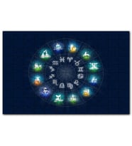 Cakapuzzle Burçlar Kuşağı Lacivert Arkaplan Puzzle Yapboz MDF (Ahşap) (500 Parça)