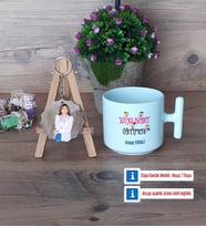 Sosyal Bilgiler Öğretmeni Kupa Bardak Beyaz ve Fotoğraflı Ahşap Anahtarlık Hediye (Model 12)